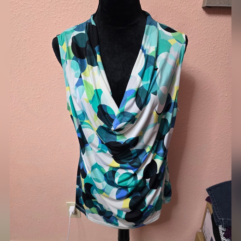 Colorful Geometric Print Top